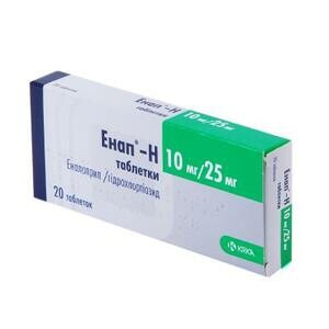 Энап-Н Таблетки 25 мг + 10 мг 20 шт КРКА