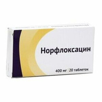 Норфлоксацин Таблетки покрытые оболочкой 400 мг 20 шт Озон