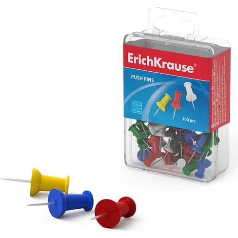 Силовые кнопки ErichKrause Classic, ассортив пластиковой