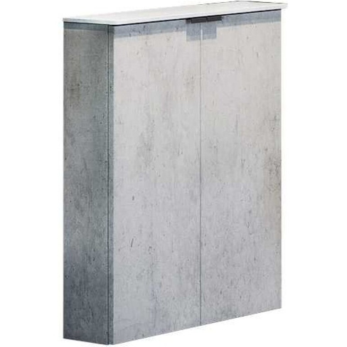 Подвесной шкаф Comforty Моно-60 бетон светлый с белой столешницей