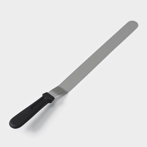 Лопатка-палетка с пластиковой ручкой, изогнутая, 40 см, рабочая часть 30 см, цвет черный No brand