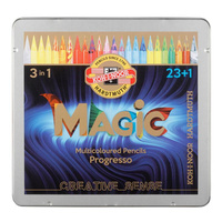 Набор для рисования Koh-I-Noor Progresso Magic 24 предмета (23 цветных карандаша, 1 карандаш-растушевка)