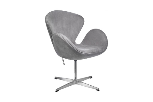 Кресло дизайнерское Swan Chair FR 0654 Замша серая