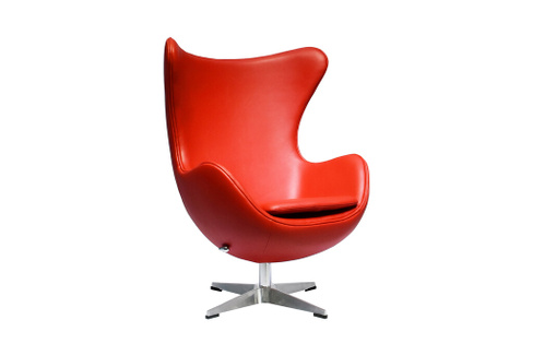 Кресло дизайнерское Egg Chair FR 0481 Кожа красная