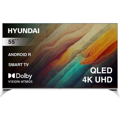 55" Телевизор Hyundai H-LED55QBU7500, QLED, 4K Ultra HD, черный, СМАРТ ТВ, Android