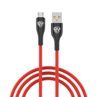 BY Кабель для зарядки Smart Micro USB, 1м, 3A, Быстрая зарядка QC 3.0, тканевая оплетка, красный