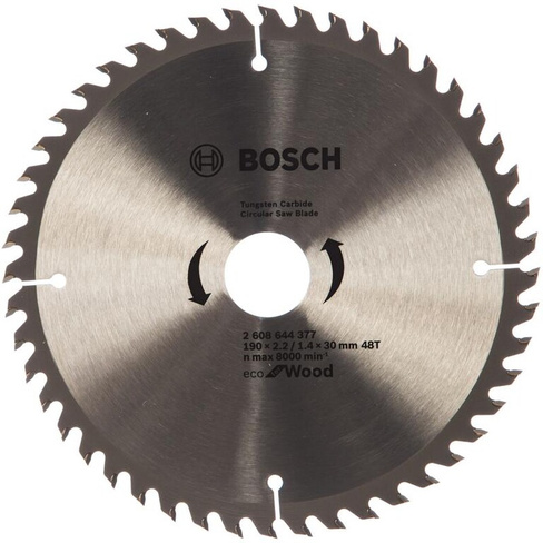 Пильный диск по дереву Bosch ECO WOOD 2.608.644.377 (148T, диаметр 190 мм, посадочный 30 мм, толщина 1,4 мм) Диск пильны