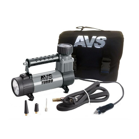 Автомобильный компрессор AVS Turbo KS350L с фонарем Компрессор автомобильный
