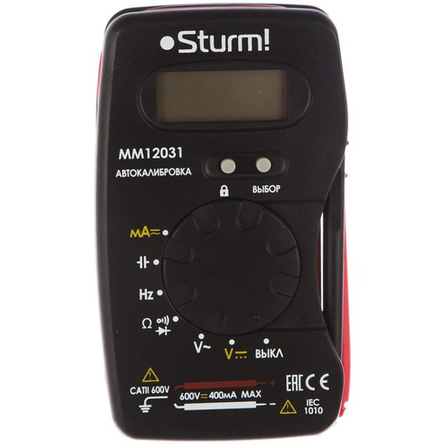Мультиметр Sturm MM12031 (диапазон измерения DC 0.04-0.4а / 4-600в) MM 12031