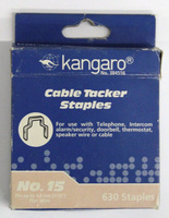 Скобы для плоского кабеля до 4 мм KANGARO №15 Скобы для степлеров №15 для плоского кабеля до 4мм