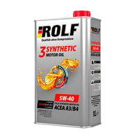 Масло моторное синтетическое Rolf 3-synthetic SAE 5W-40 API SN/CF ACEA A3/B4 1 л 9333290