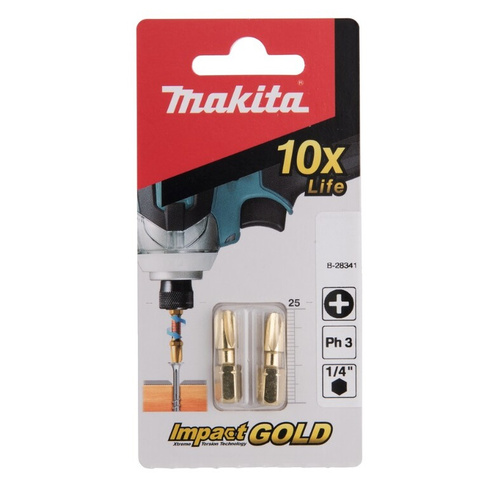 Насадка Makita Impact Gold PH3 B-28341, 25 мм, C-form, 2 шт. Бита