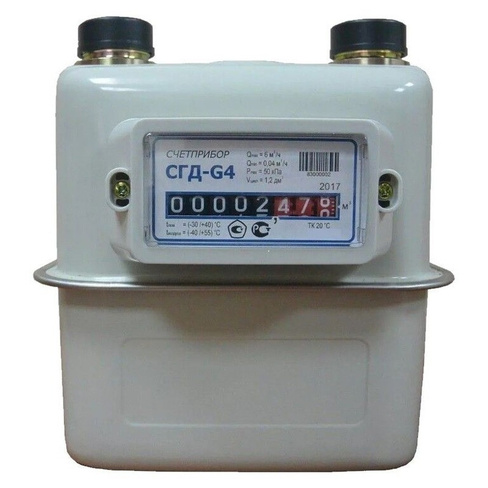 Правый счетчик газа Бетар СГД-G4-ТК с термокоррекцией (номинальный расход газа 4 куба) Счетчик для газа СГД-G4-ТК правый