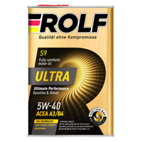 Синтетическое моторное масло Rolf Ultra S9 5W-40 A3/B4 SP 4 л, металл 9378073 Масло