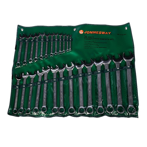 Набор комбинированных ключей Jonnesway W26126S (размер 6-32 мм, 26 шт) Набор ключей JONNESWAY 6-32 мм, 26 предметов W261