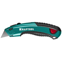 Нож универсальный Kraftool Grand-24 с автостопом, трапециевидное лезвие А24 09241 KRAFTOOL