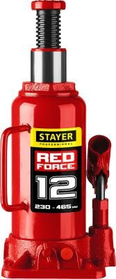 Домкрат STAYER 43160-12_z01 гидравлический бутылочный red force 12т 230-465мм Stayer
