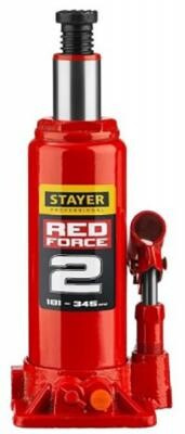 Домкрат STAYER 43160-2_z01 гидравлический бутылочный red force 2т 181-345мм Stayer