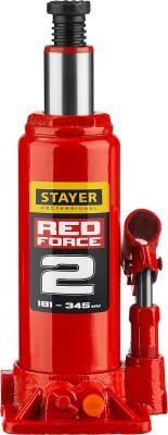Домкрат STAYER 43160-2-K_z01 гидравлический бутылочный red force 2т 181-345мм в кейсе Stayer