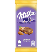 Milka молочный шоколад Милка цельный Миндаль, 20 шт по 85 г