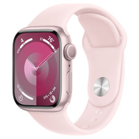 Смарт-часы Apple Watch Series 9 41мм Aluminum Case with Sport Band S/M, розовые + розовый ремешок
