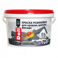 "DALI" краска резиновая для кровли, цоколя, фасада, база С - 3 кг (бесцветный) Dali