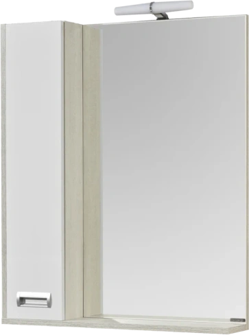 Зеркало-шкаф Aquaton Бекка 70 с подсветкой белый - светлое дерево