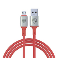 BY Кабель для зарядки Space Cable Pro Micro USB, 1м, Быстрая зарядка QC3.0, штекер металл, красный