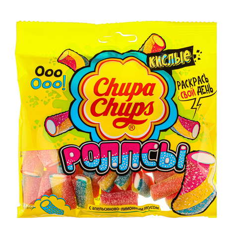 Мармелад Chupa Chups кислые Роллсы, 150 г