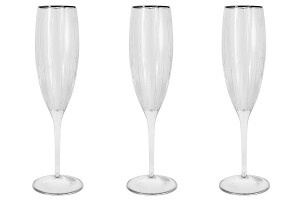 Набор бокалов для шампанского, 6 предметов, Пиза серебро, Same Decorazione (22009)