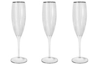Набор бокалов для шампанского, 6 предметов, Пиза серебро, Same Decorazione (22009)